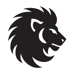 Lion head  silhouette vector  with white background. illustration eps 10