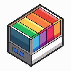 Obraz premium Isometric Design Box With Rainbow Color Palette Graphic For Print And Web