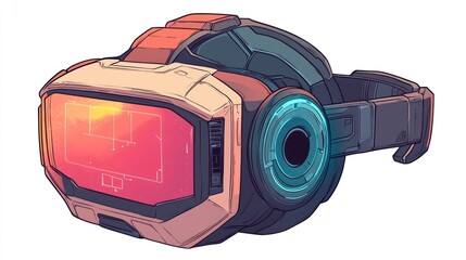 Futuristic virtual reality headset design.