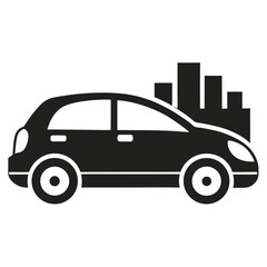 city car shilhotee vector isolated on white background