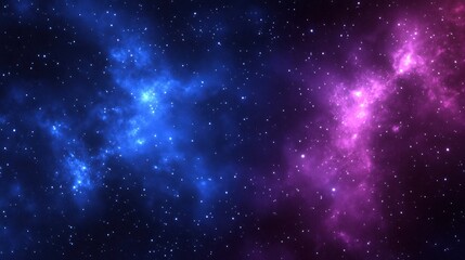 Naklejka premium Cosmic nebulae display vibrant colors across the vast expanse.