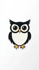 Fototapeta premium A whimsical cartoon owl with big eyes.