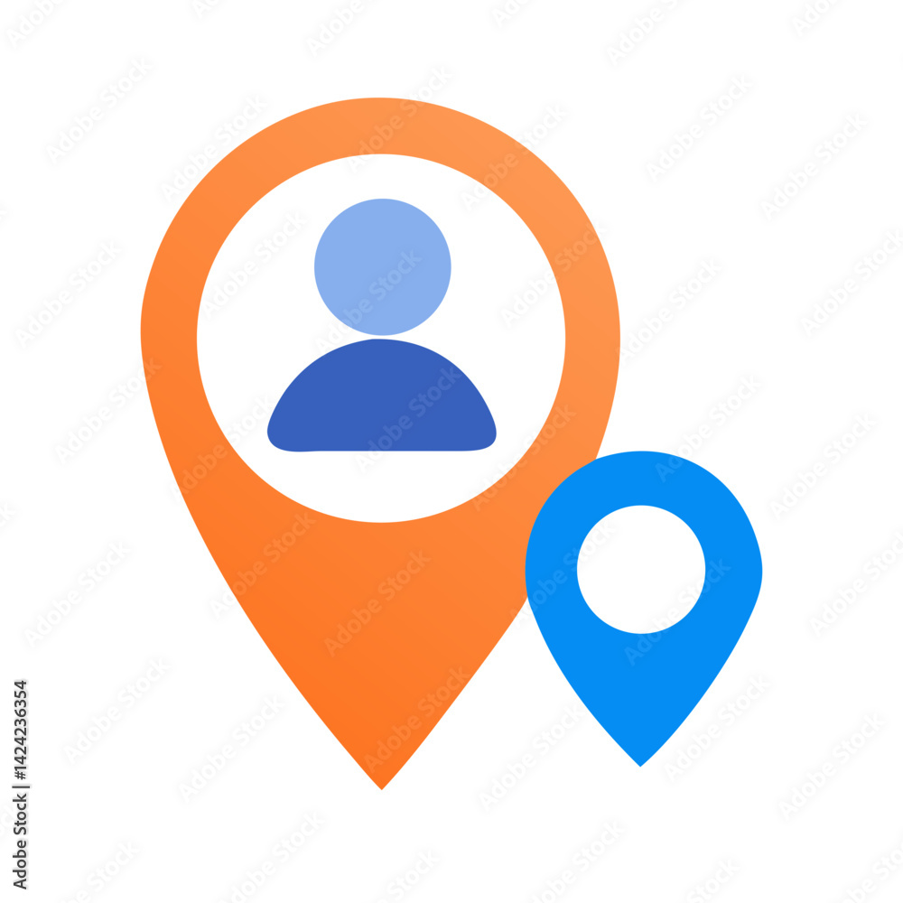 Aufkleber Profile Pin Icon Representing User Location Tag and Geographical Identification