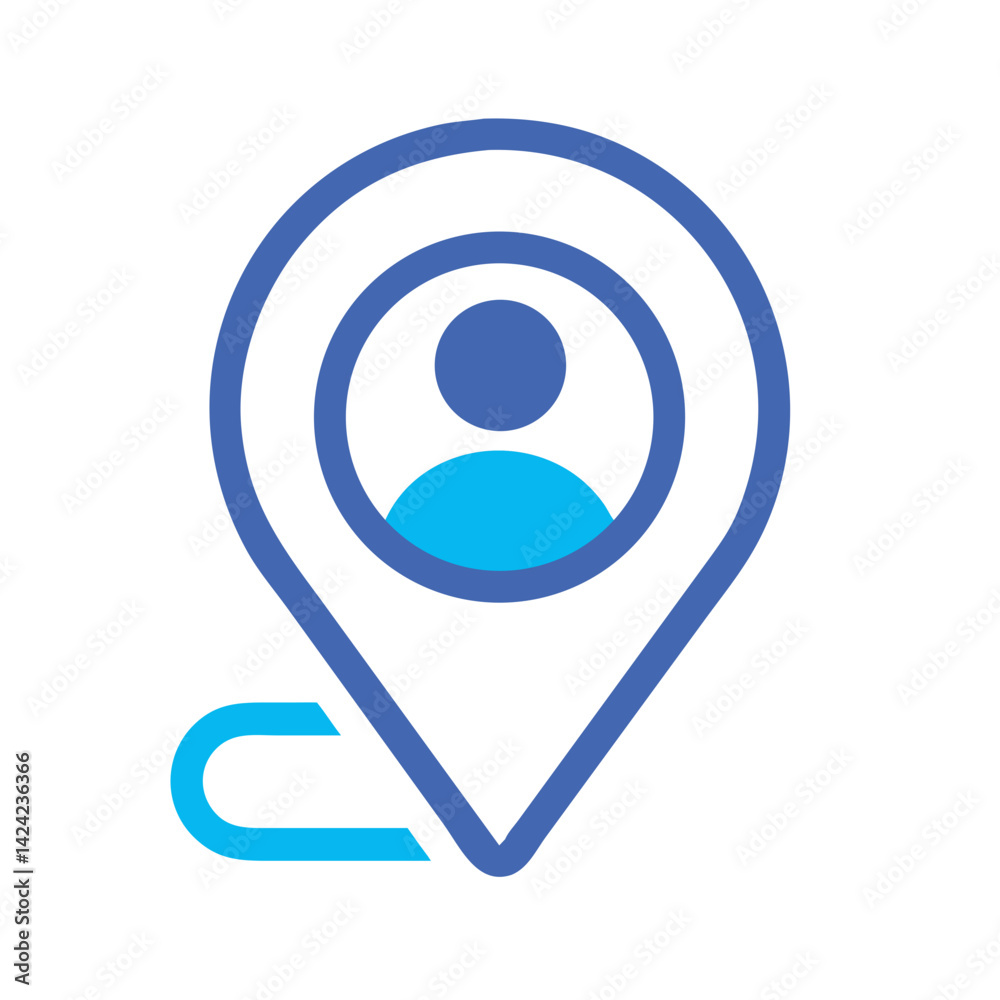 Aufkleber Profile Pin Icon Representing User Location Tag and Geographical Identification