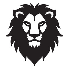 Lion head  silhouette vector  with white background. illustration eps 10