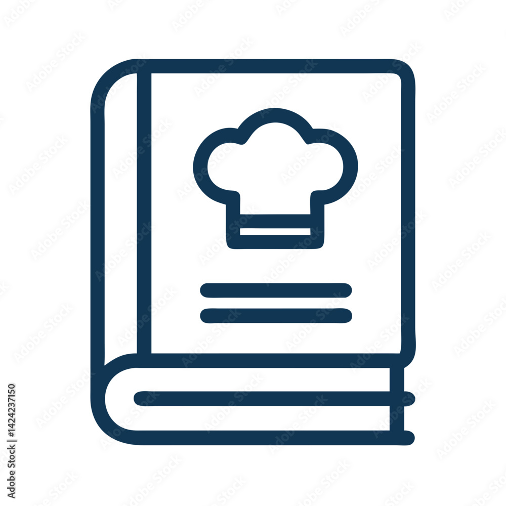 Aufkleber Recipe Book with Chef Hat Icon Representing Cookbook and Culinary Guide