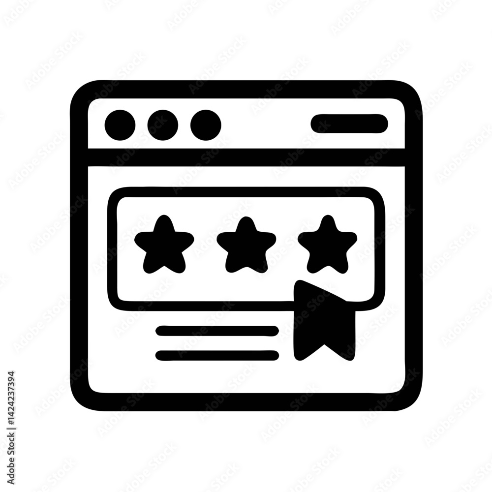 Poster review website icon representing online rating and user feedback