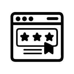 Review Website Icon Representing Online Rating and User Feedback