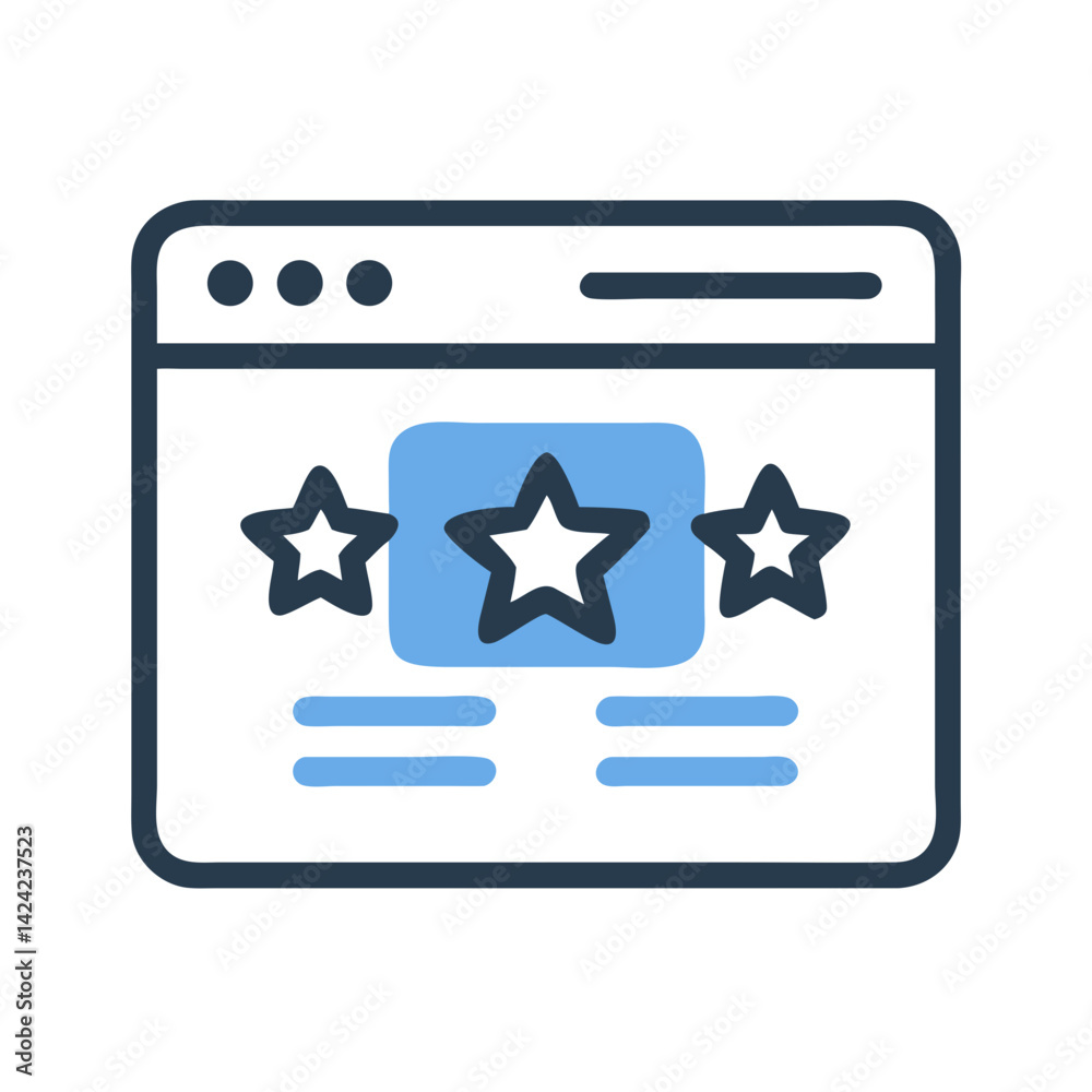 Poster Review Website Icon Representing Online Rating and User Feedback