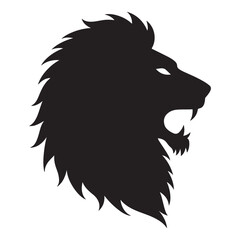 Lion head  silhouette vector  with white background. illustration eps 10