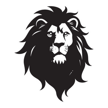 Lion head  silhouette vector  with white background. illustration eps 10