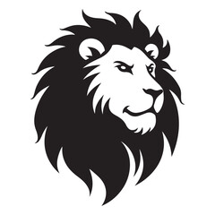 Lion head and face silhouette vector on a  white background. illustration eps 10