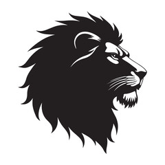 Lion head and face silhouette vector on a  white background. illustration eps 10