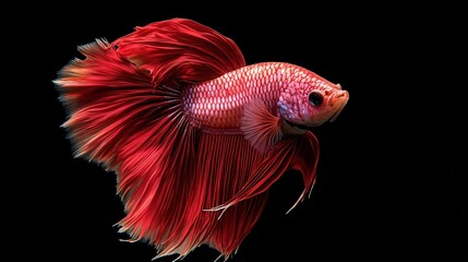 Stunning Red Betta Fish  Aquatic Life  Siamese Fighting Fish