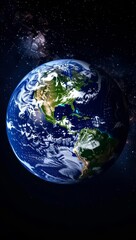 Obraz premium Earth viewed from space above clouds