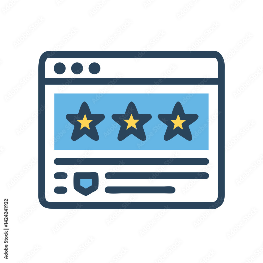 Poster review website icon representing online rating and user feedback