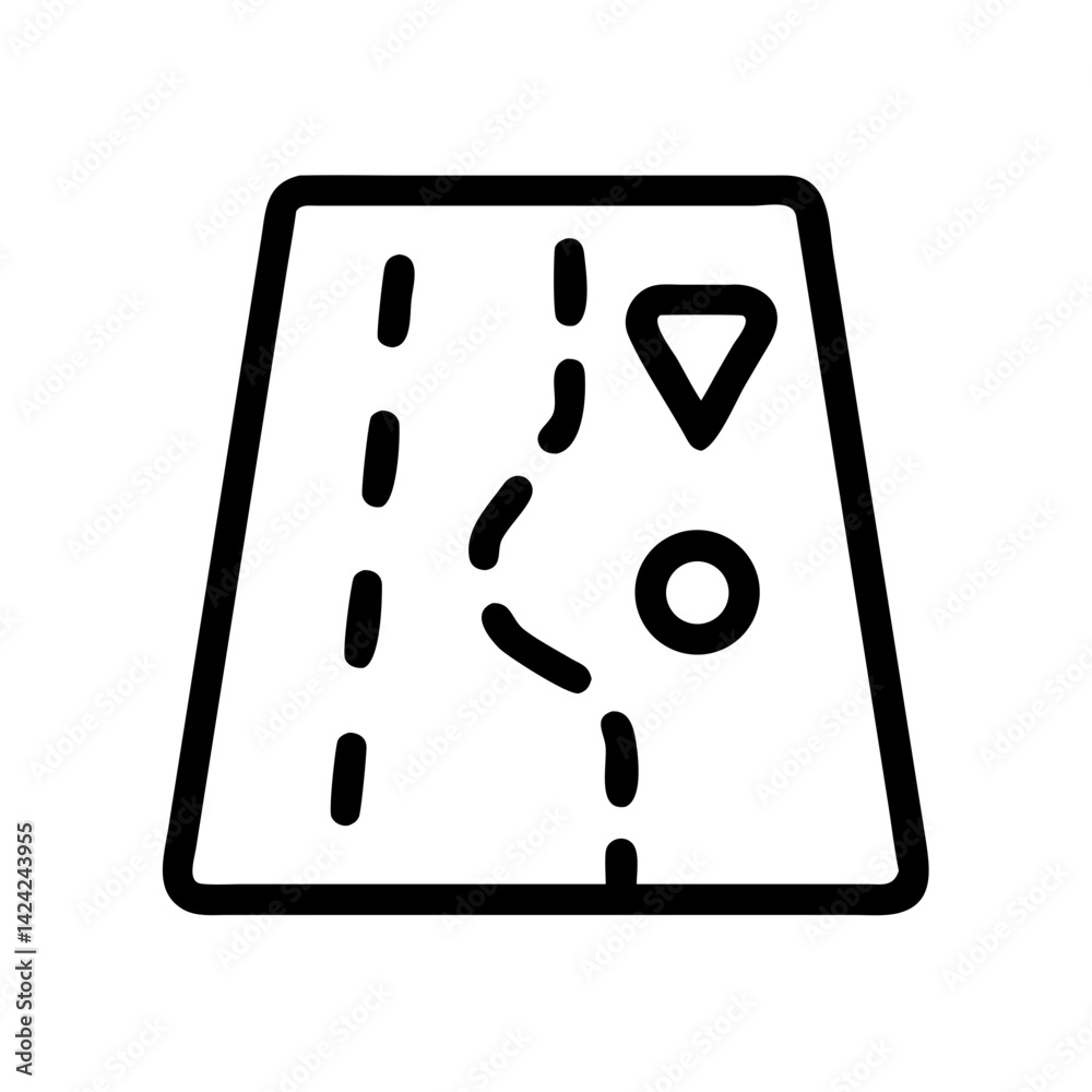 Poster Road Icon Representing Travel Route or Trail Path for Journey and Exploration