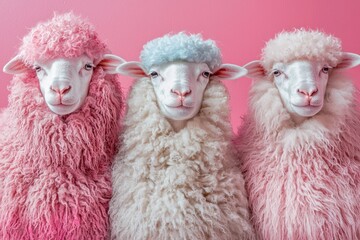 A beauty salon run by sheep, where the styling involves creative fleece cuts and dye jobs, but ends up with each sheep looking wildly unique and comically unrecognizable