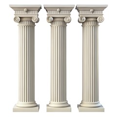 Greek columns isolated on white background