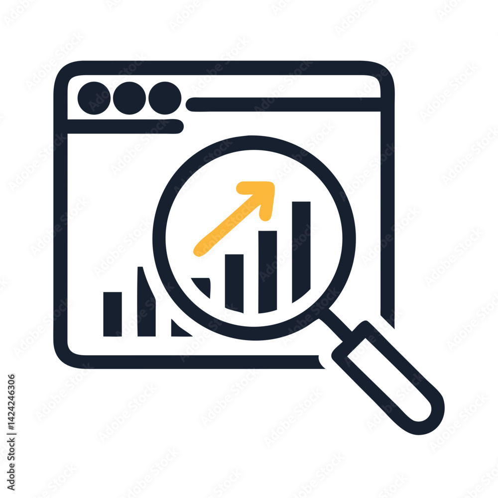 Aufkleber Search and Growth Icon Representing SEO and Keyword Optimization Strategy