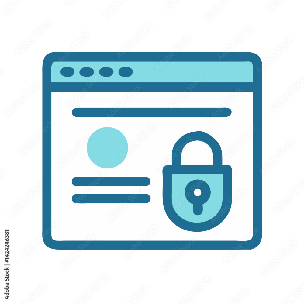 Aufkleber Secured Web Page Icon Representing Online Privacy and Data Protection