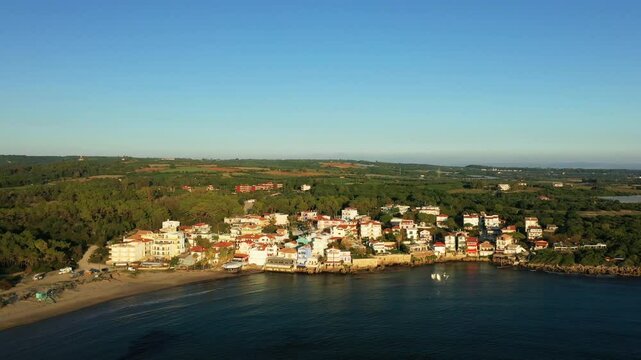 The charming traditional village of Arkoudi on the coast in Europe, Greece, Peloponnese, in summer on a sunny day.&nbsp;