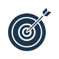 Target with Arrow Icon Representing Goal Achievement and Strategic Focus