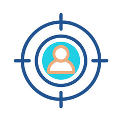 Target with User Icon Representing Audience Targeting and Marketing Focus