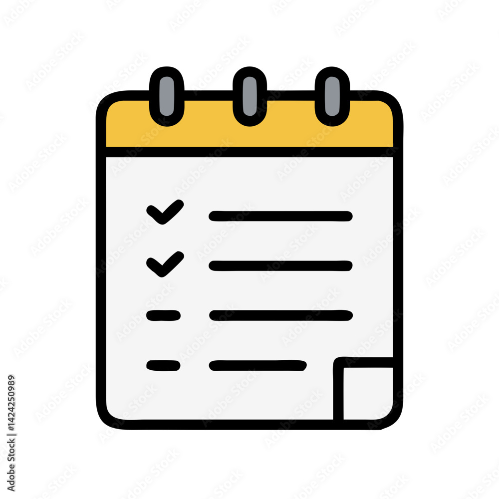 Aufkleber task tracker notepad icon representing to-do list and productivity planner