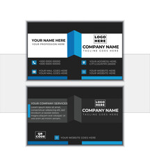 Double-sided creative business card template. landscape orientation. Vector illustration graphic design.
