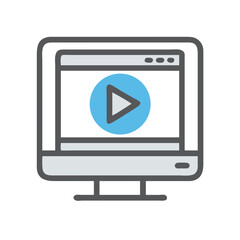 Video Play Icon Representing Online Media Streaming