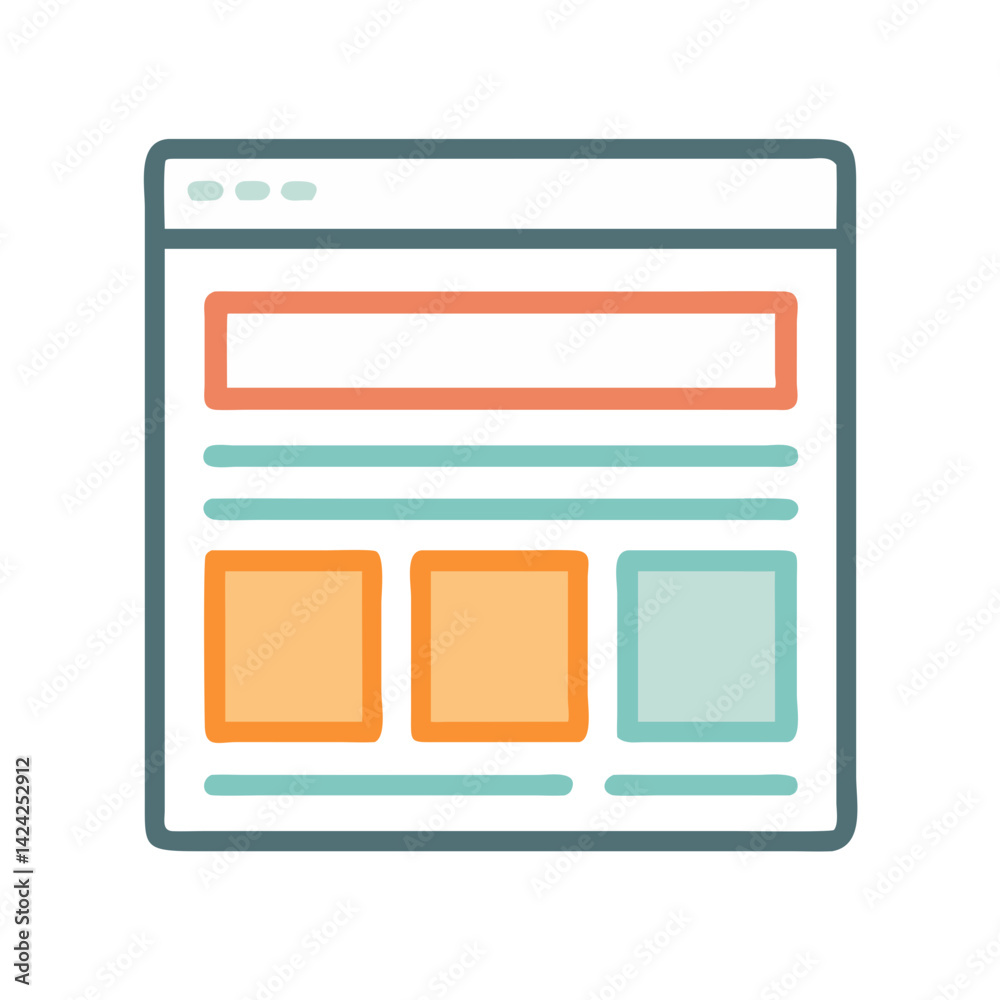 Poster Website Layout Icon Representing Web Design Interface