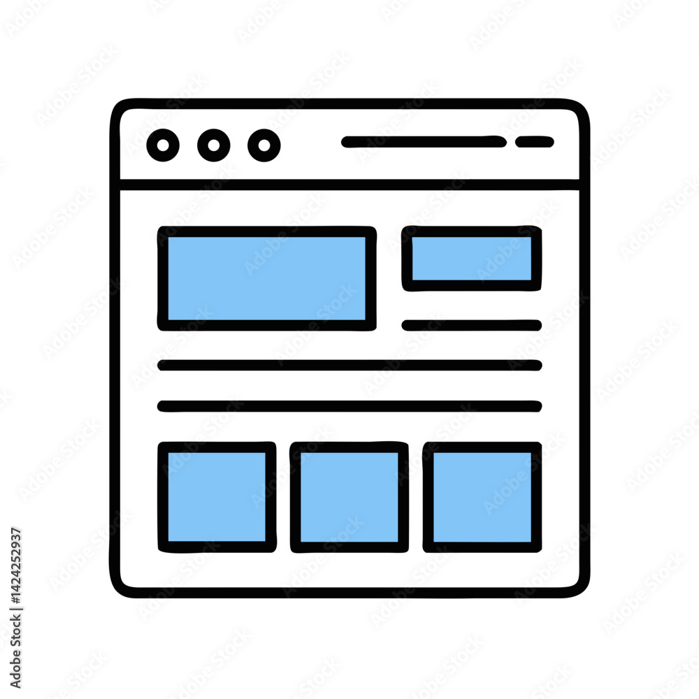 Poster Website Layout Icon Representing Web Design Interface