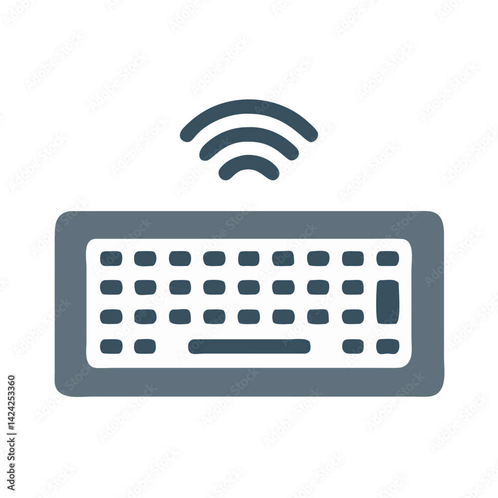 Aufkleber Wireless Keyboard Icon Representing Computer Input Device