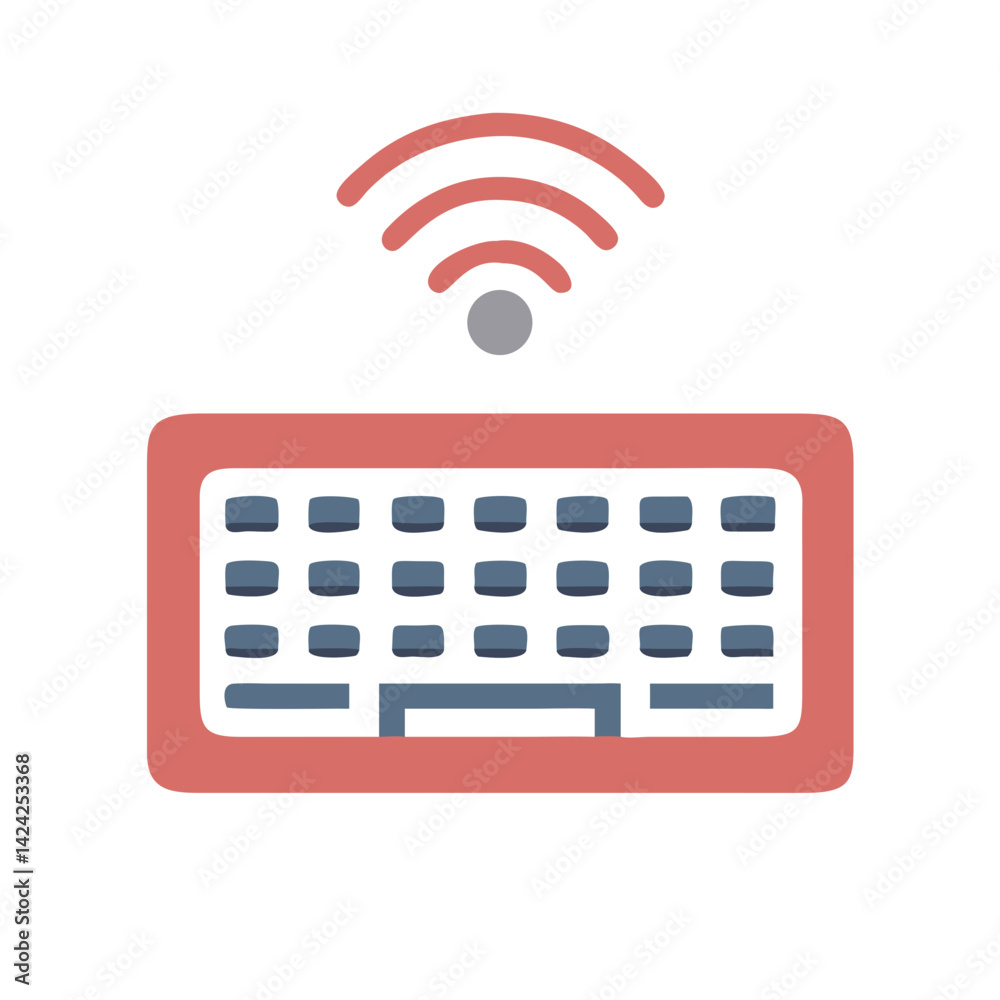 Aufkleber Wireless Keyboard Icon Representing Computer Input Device