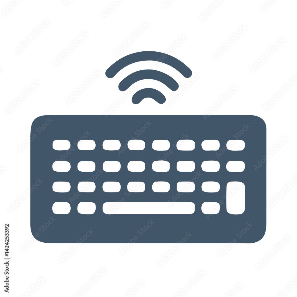 Aufkleber Wireless Keyboard Icon Representing Computer Input Device