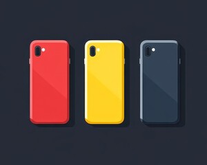 Phone icon in flat design, bold colors, minimalist style