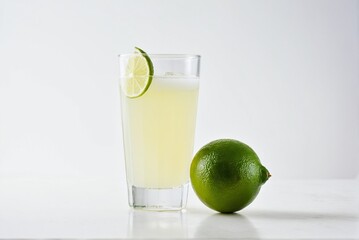 Fresh Lime Juice Splashing in Glass – Vibrant Citrus Refreshment Concept