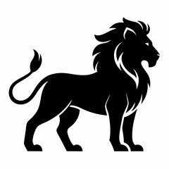 new style lion animals silhouette vector icon on white background