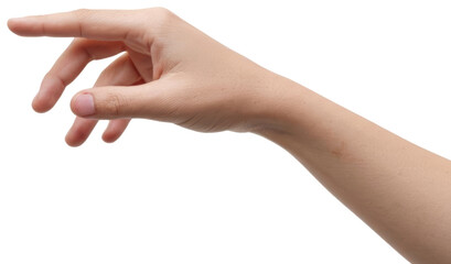 Hand reaching fingers extended, transparent background png