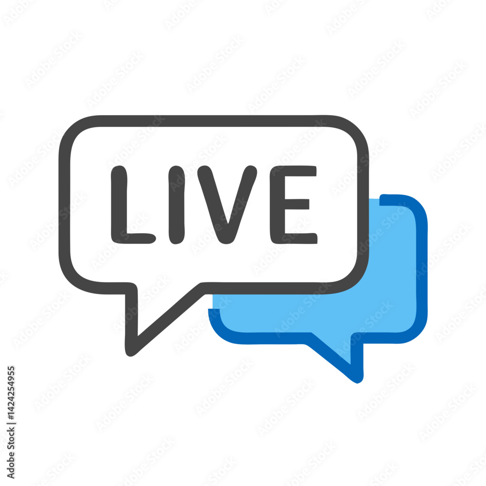 Aufkleber chat conversation icon representing live text support