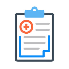 Clipboard with Medical File Icon Representing Patient Health Record