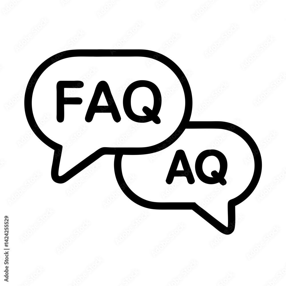 Poster FAQ Speech Bubbles Icon Representing Customer Support Dialogue