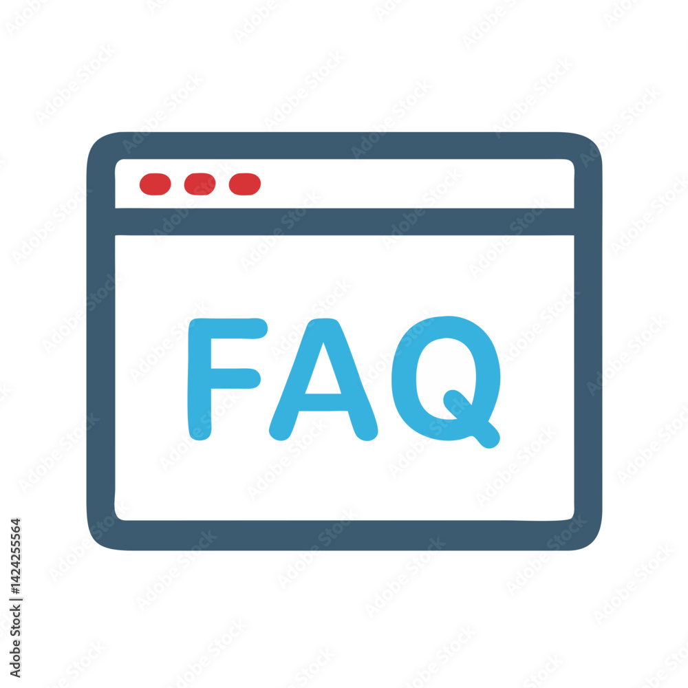 Poster FAQ Web Page Icon Representing Frequently Asked Questions