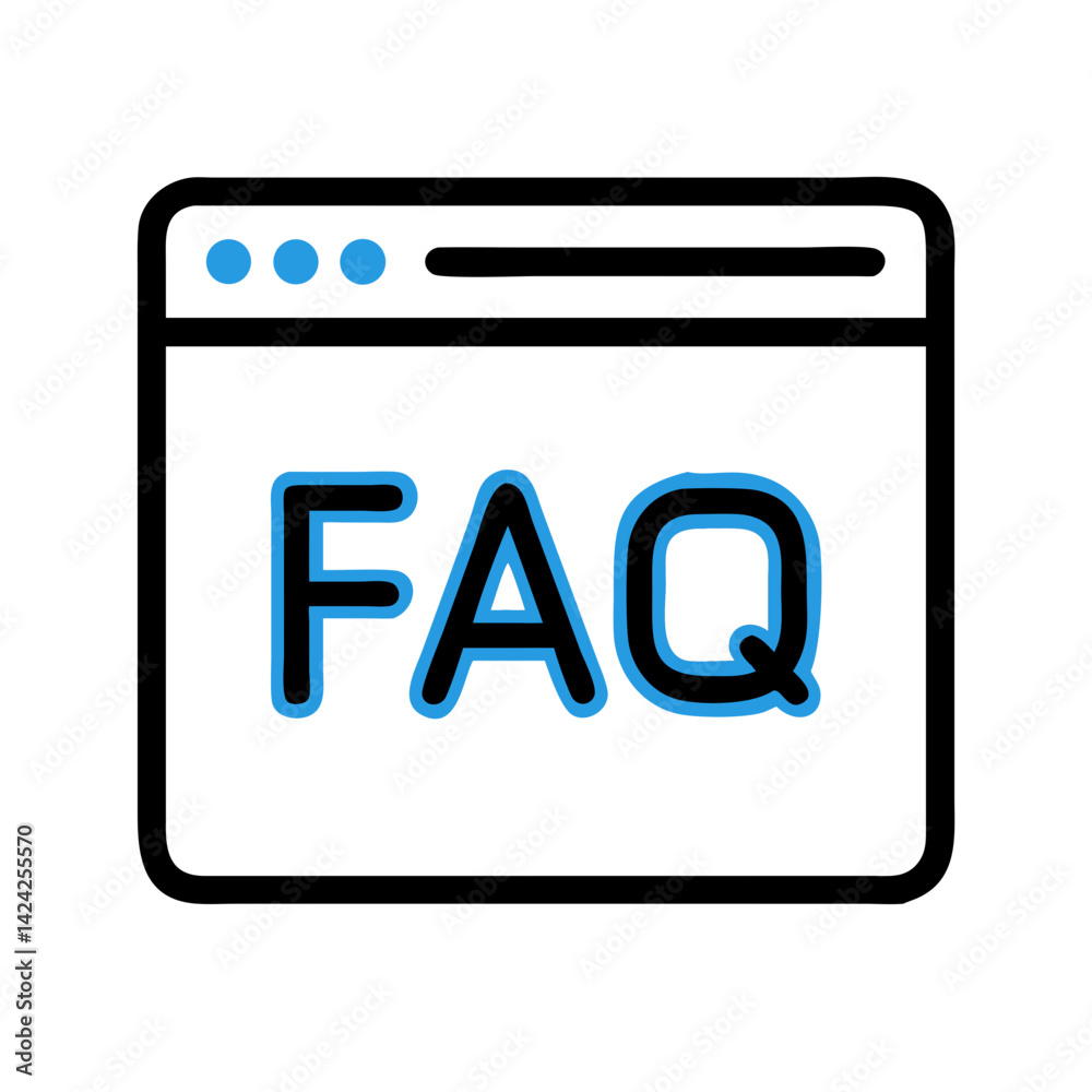 Poster FAQ Web Page Icon Representing Frequently Asked Questions