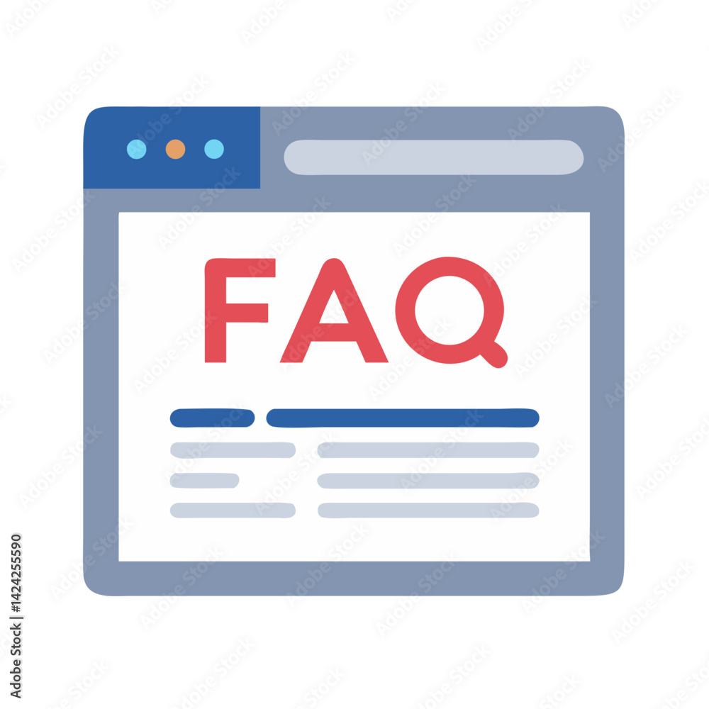 Poster FAQ Web Page Icon Representing Frequently Asked Questions