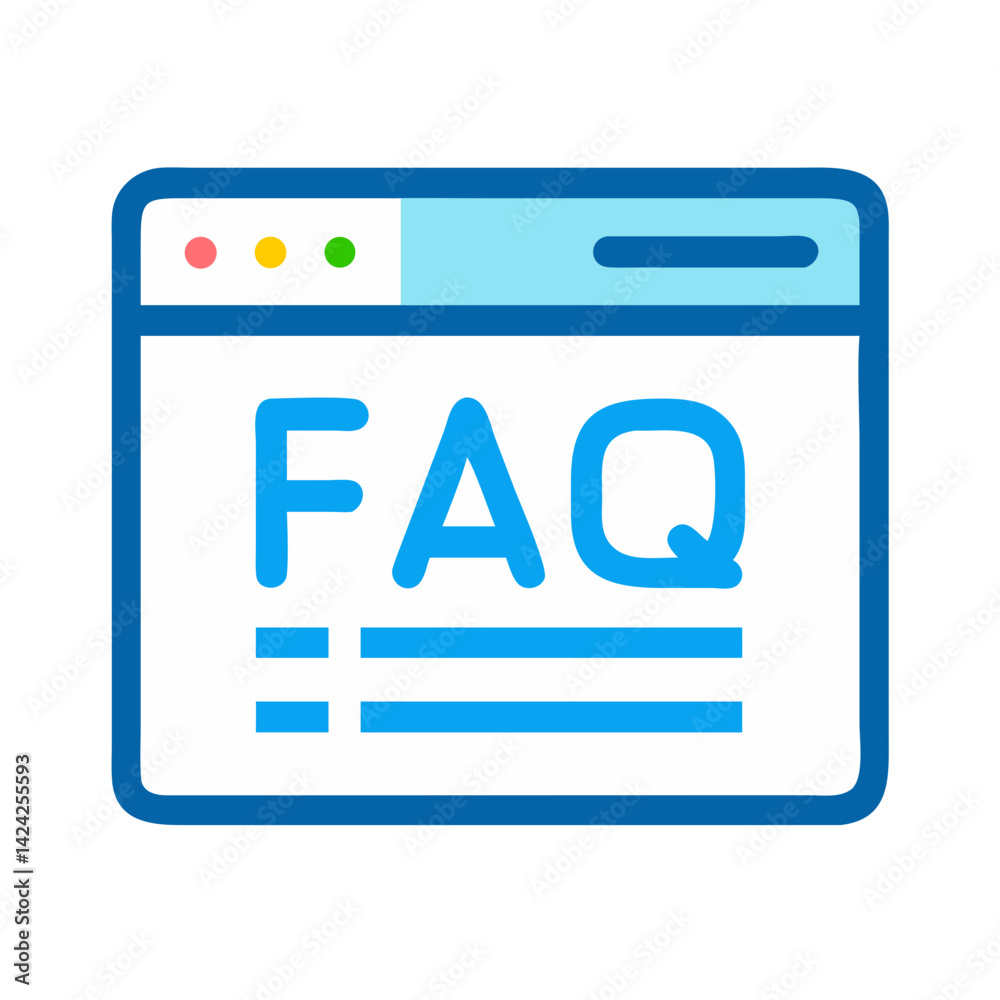 Poster FAQ Web Page Icon Representing Frequently Asked Questions