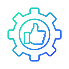 Obraz premium Gear with Thumb Icon Representing Optimized Technical Performance