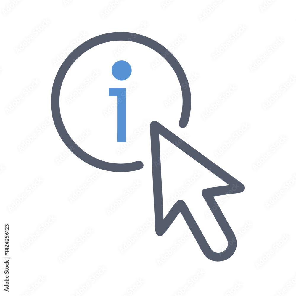 Poster Info Button with Cursor Icon Representing Clickable Information Access