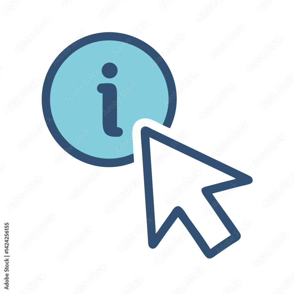 Poster Info Button with Cursor Icon Representing Clickable Information Access